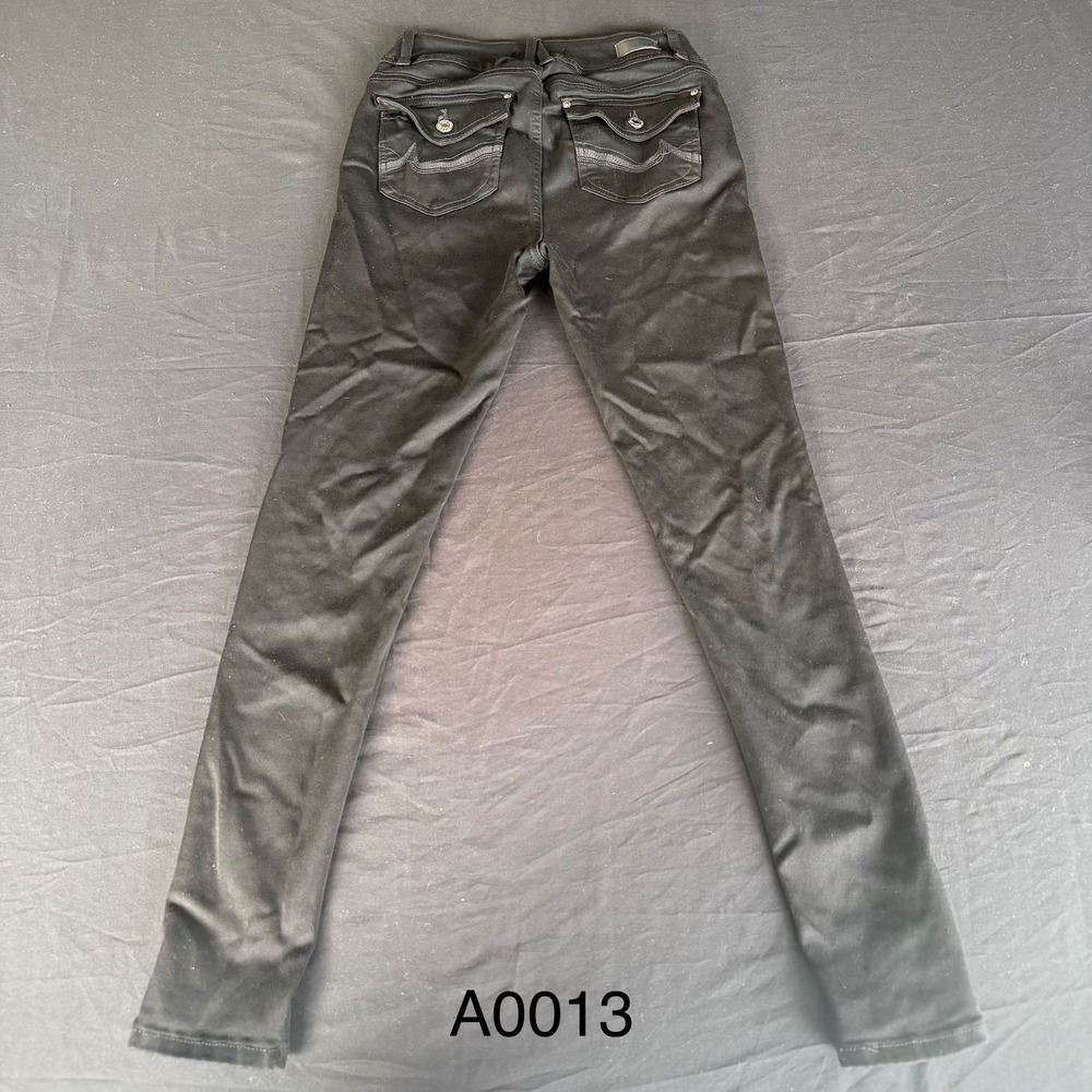 Angels Forever‎ Young Black Skinny Pants High Rise Double Button Size 6 - Picture 9 of 13